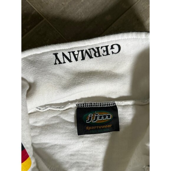 J jm  DEUTSCHLAND Half-Zip Pullover Sweatshirt German National Emblem S L White - Picture 9 of 15